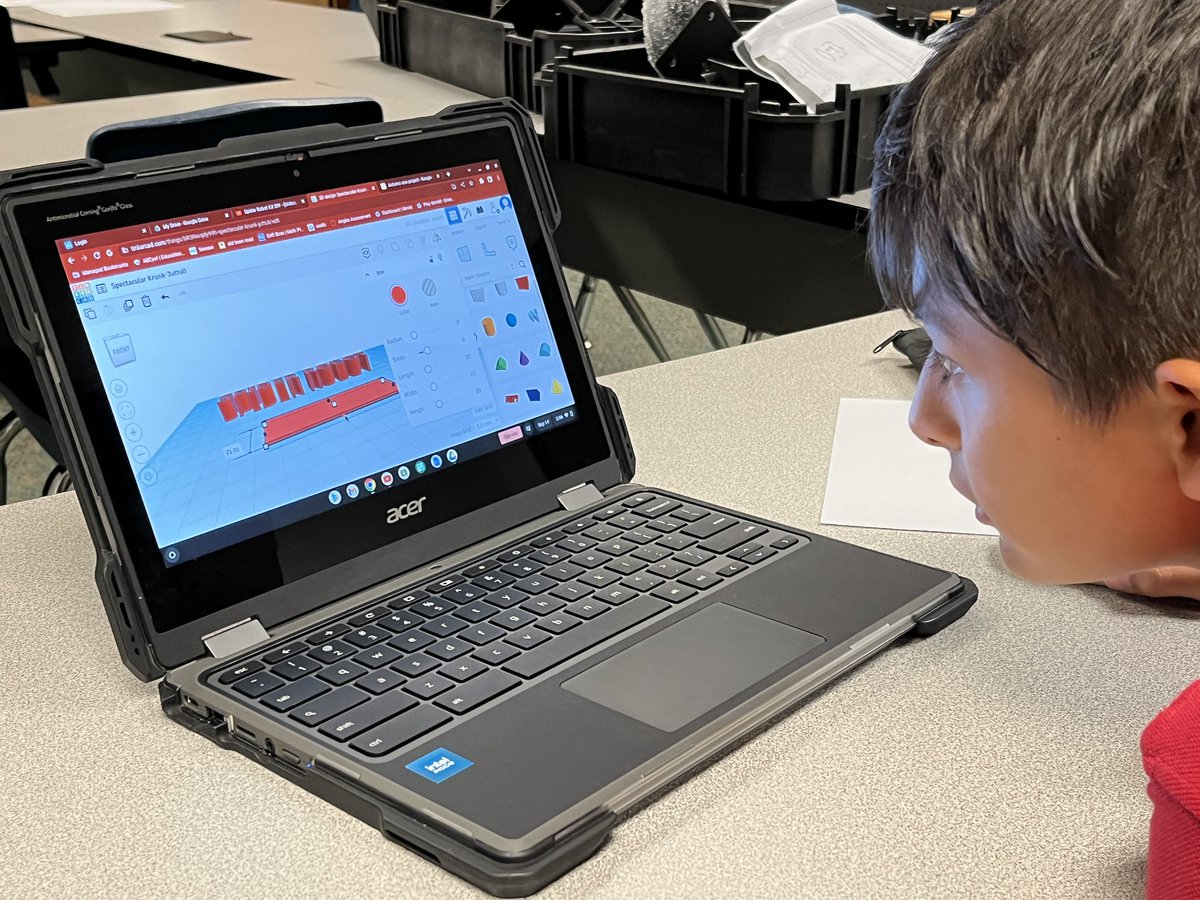MrsHuber_DLC's tweet photo. Was so pleased to work with this creative @KeyesTigerCubs 5th grader as he worked through his ideas for a spider robot with @tinkercad ! Thanks @MsVazquezz ! This is only the beginning! @IISD_iLearn @Enrichment_IISD https://t.co/Kp5ueTh6u1