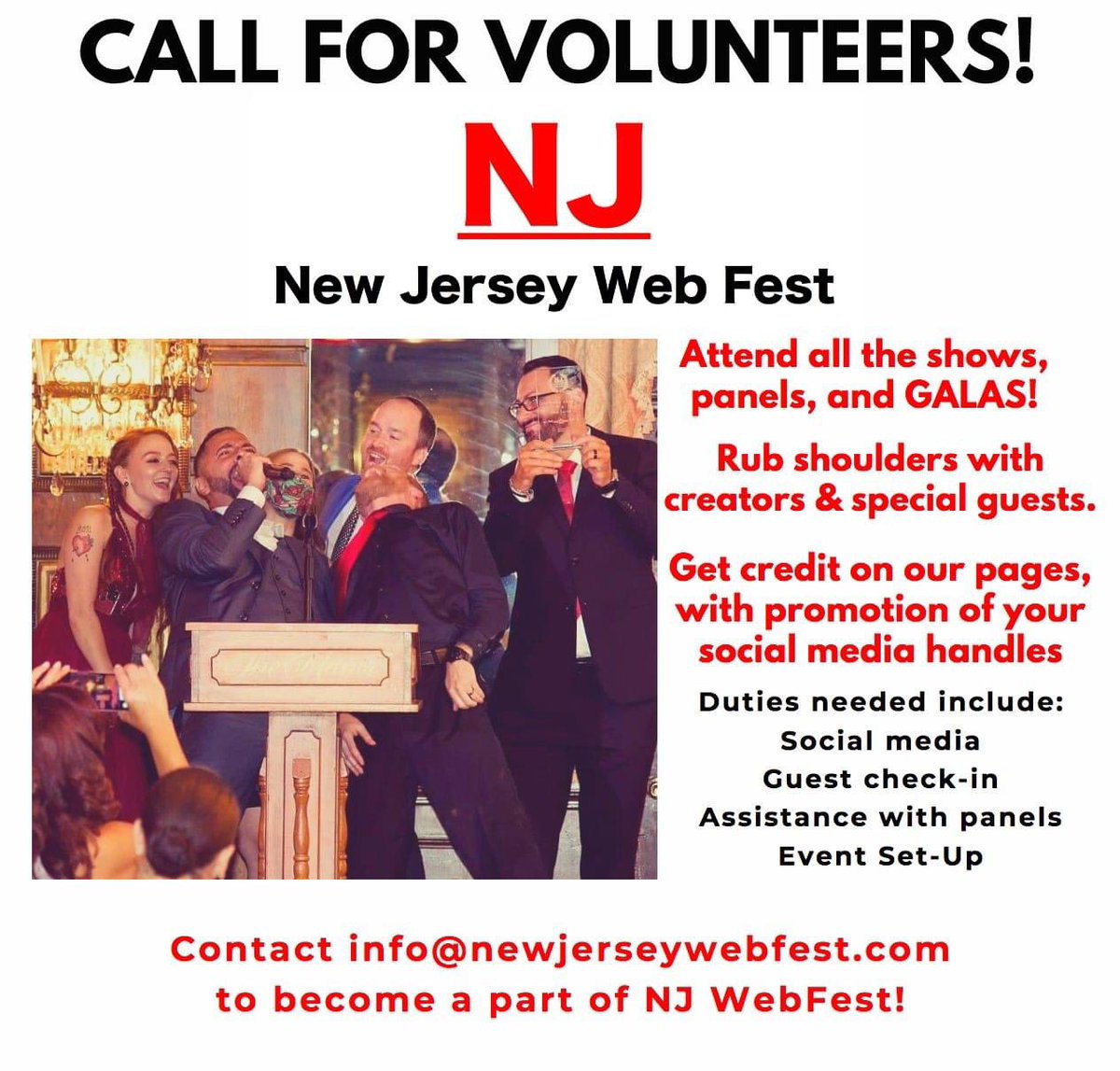 Hit us up if you want to be part of the #NJWebFest team, and be part of the #JerseyMagic! 🙌🏾 Check out our last tweet (or visit NJWebFest.com) for our full schedule. Share with any peeps who may be interested!