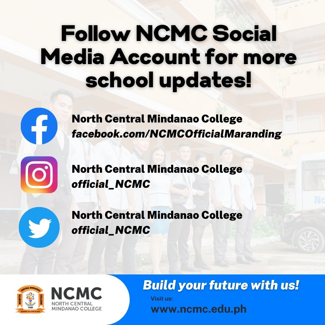 Official_NCMC's tweet photo. Follow us on our official NCMC Social Media Accounts for school updates. #tatakncmc https://t.co/7wbTIvb8eg
