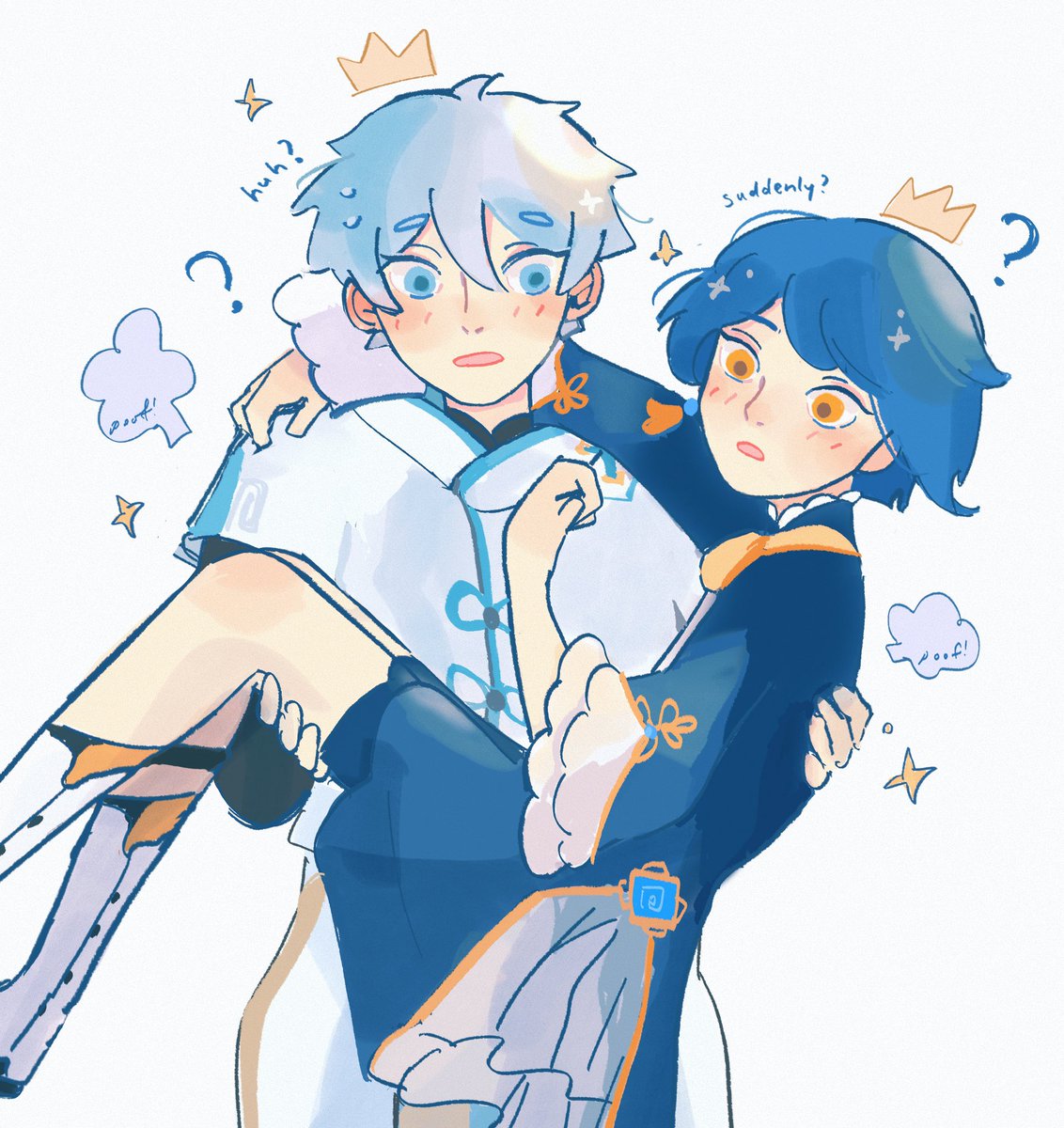 重云|ちょううん ,行秋(ユクアキ)(原神) 「haha happy #XINGYUNSWEEP   」|pearl 🍊🍊🍊🍊のイラスト