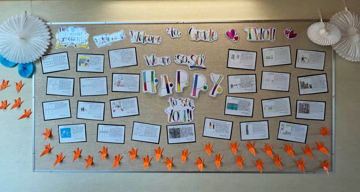 The bulletin boards are back - hot tips from last years #secondgrade to my new Ss! Along with orange paper cranes, a symbol of peace, wisdom, and harmony as we enter this year’s theme of: Seeking Truth, Healing, and Reconciliation with our Indigenous communities and families ✨