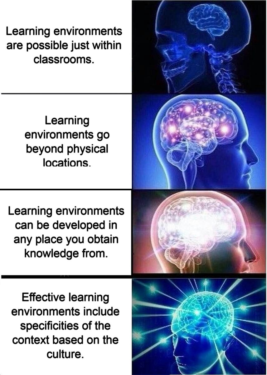 adribird428's tweet photo. @LorenaPAlfonso2 The necessity to create effective learning environments comes from all of those characteristics you listed. The particularities of a context provide the path to teach and learn within it. https://t.co/icYKiJImmY