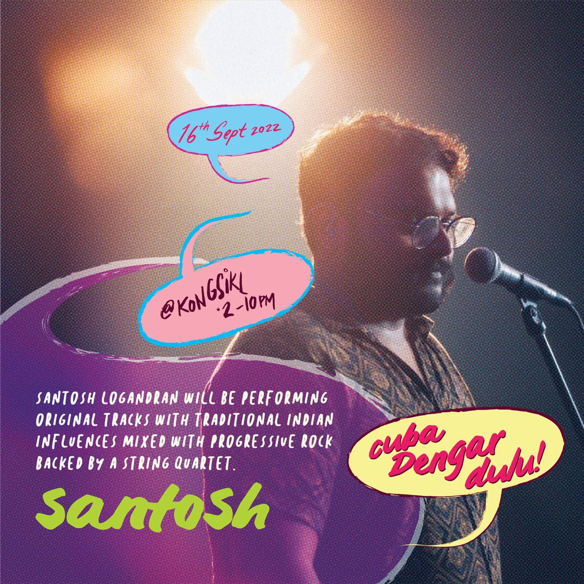 ProjekDialog's tweet image. Meet the talented, multiple award-winning composer and music director, @santosiburger! Recently most notable for this work on the Malaysian blockbuster film, Mat Kilau, Santosh will be featuring his original compositions at #CubaDengarDulu!

#projekdialog #article19 #malaysiaday