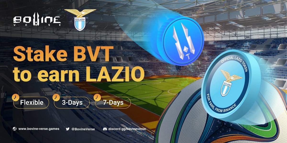 BovineVerse's tweet photo. Bovinians! Be ready to grab your $BVT for $LAZIO Mining in BovineVerse! 

⏰12 PM UTC Sept 16
🏆50,000 USDT Worth of $LAZIO 
🏟️https://t.co/pUBXpDU2EQ

How to participate? Check out the rule here:
🔗https://t.co/ekxyQuZpO0

#FansToken https://t.co/eHsXEVj2LU