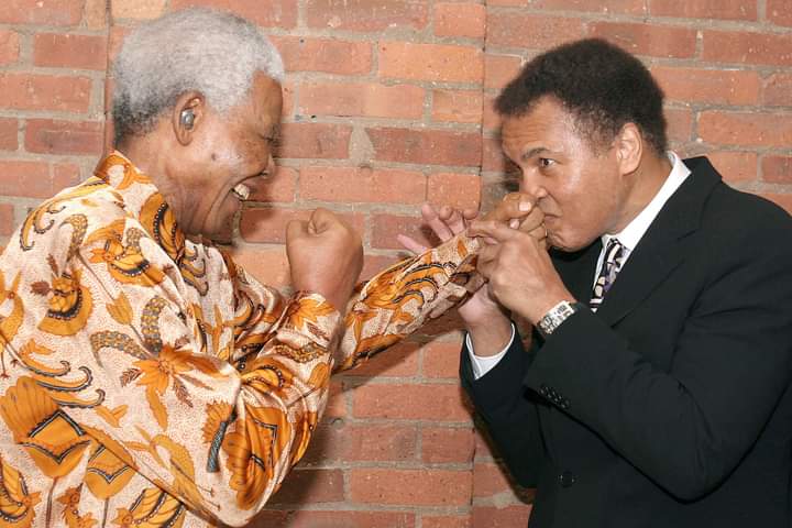 Muhammad Ali and Nelson Mandela in 2005.