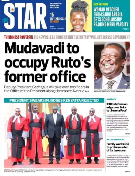 FireKanu's tweet photo. Ruto moves to Contain his Deputy Rigathi Gachagua. No more deals at Harambee Annex. Mudavadi to Occupy the new offices https://t.co/rXj9cmVc0I