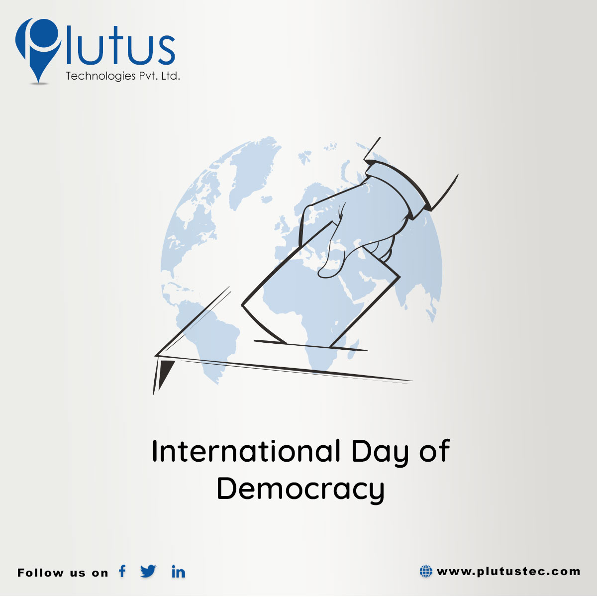 PlutusTech's tweet photo. Happy International Day of Democracy.
Plutus Technologies Pvt. Ltd. - Web & Mobile App Development Company
https://t.co/e13ovaOkpx
#democracyday #international #internationaldemocracyday #democracy #plutustech #lifeatplutus #webdevelopment #webdeveloper #mobileappdevelopment https://t.co/LjrfWAynlL