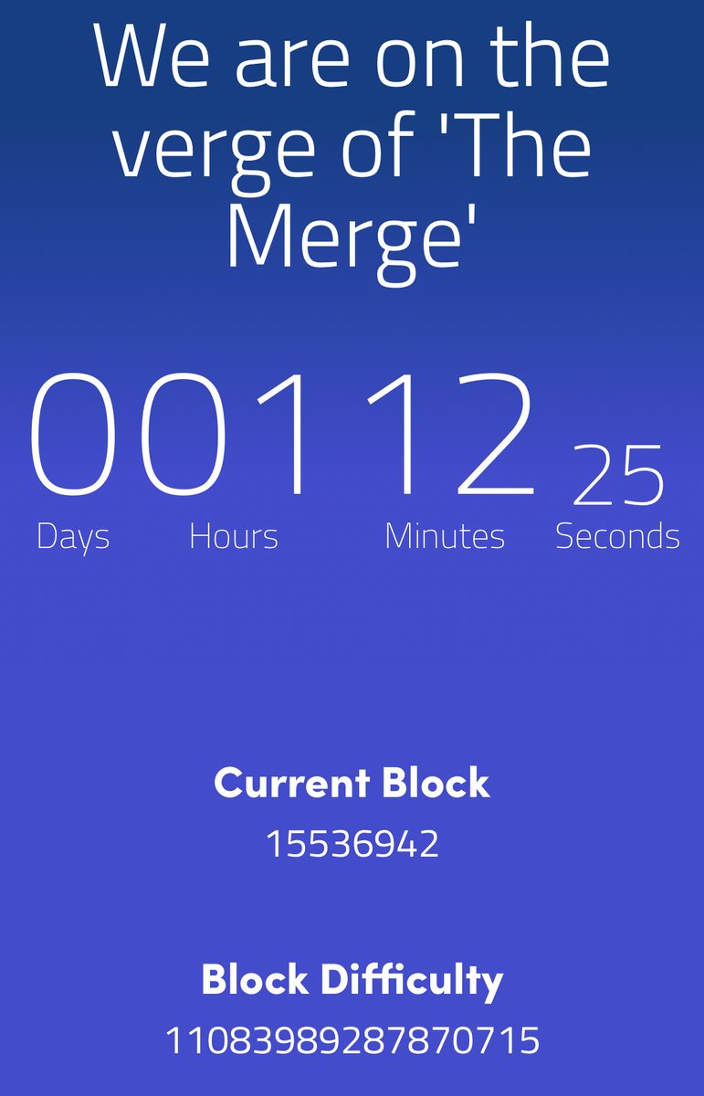 inthemetaio's tweet photo. There's only a short time left until the #Ethereum merge! https://t.co/6a4oLYA4Er