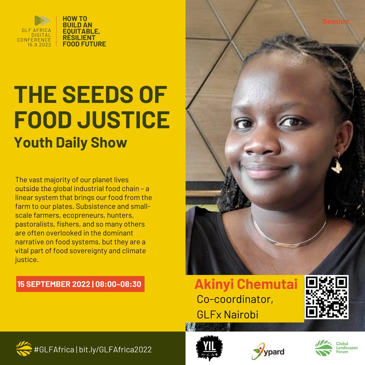 YIL_Initiative's tweet photo. 📢Don't miss our 1st youth session co-hosted by @YPARD, as @stephanie_w_s, @mabele_farming and @consciousaya share their visions for Africa's food systems, from traditional knowledge &amp; cutting-edge science to new innovations. #GLFAfrica @GlobalLF

Join us: https://t.co/kLSuIBhTKo https://t.co/KKwMGOU1kC