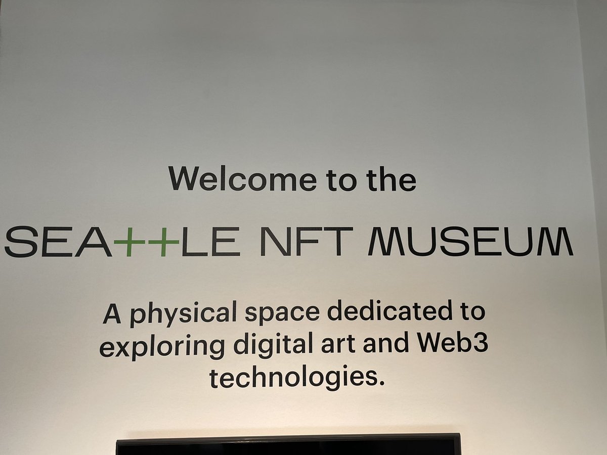 4zero5_eth's tweet photo. Stopped by the @seanftmuseum during a recent trip to Seattle. Cool little spot showcasing and educating NFTs! https://t.co/2GdZlDxI7S