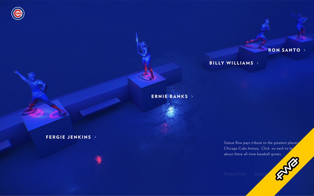 FWA of the day 15 September 2022: Chicago Cubs Statue Row  thefwa.com/cases/chicago-… by NEXT/NOW, Chicago Cubs #FOTD #thefwa