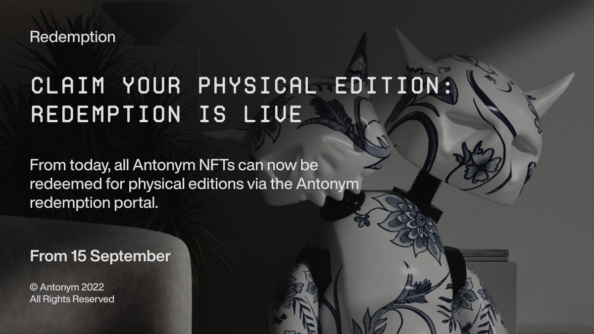 Redemption is here. 

redemption.antonymnft.com