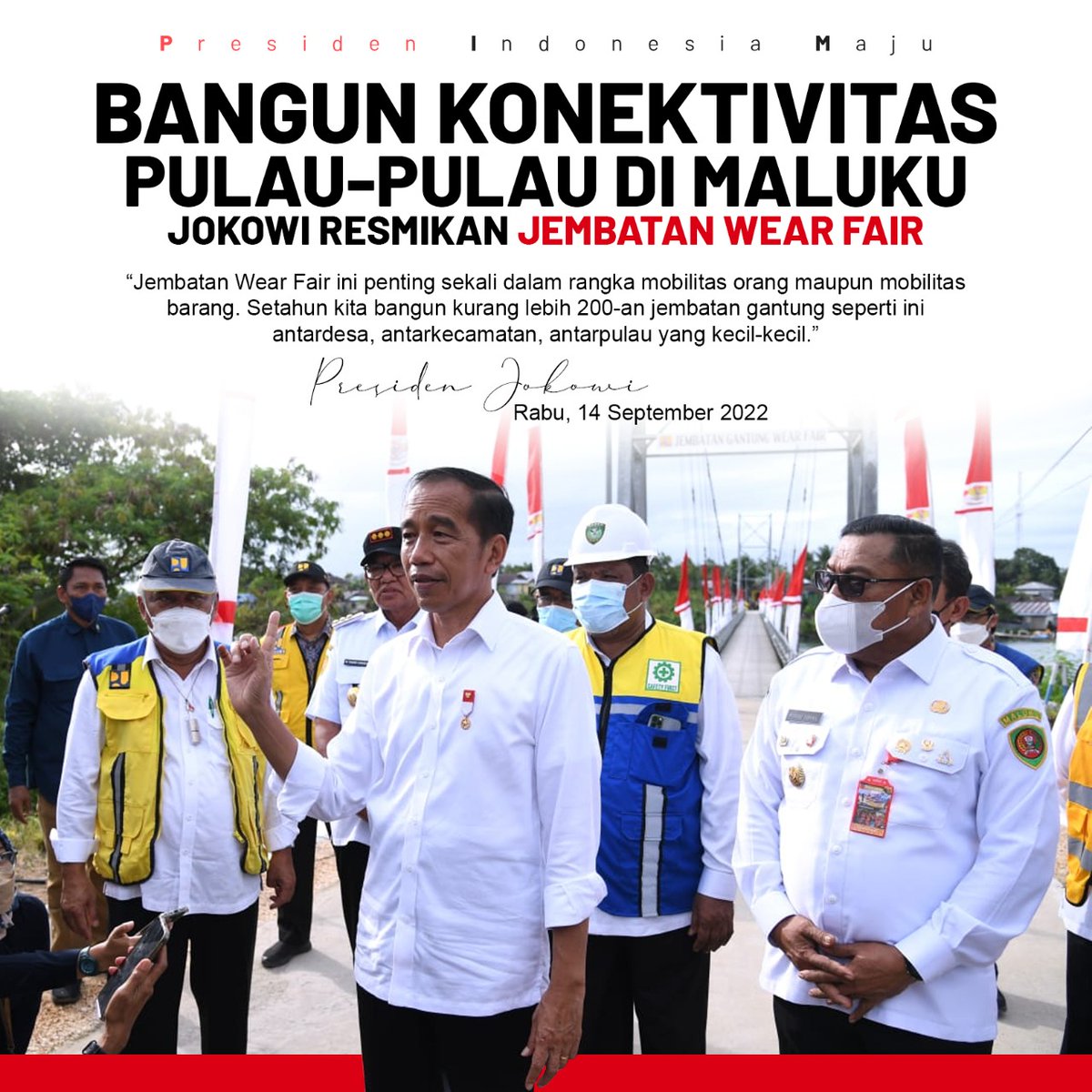 Infrastruktur yang baik dan memadai harus di bangun dari ujung barat hingga ke timur Indonesia. Pembangunan di <a href="/jokowi/">Joko Widodo</a> tidak lagi Java Centris. 

Terimakasih Presiden...