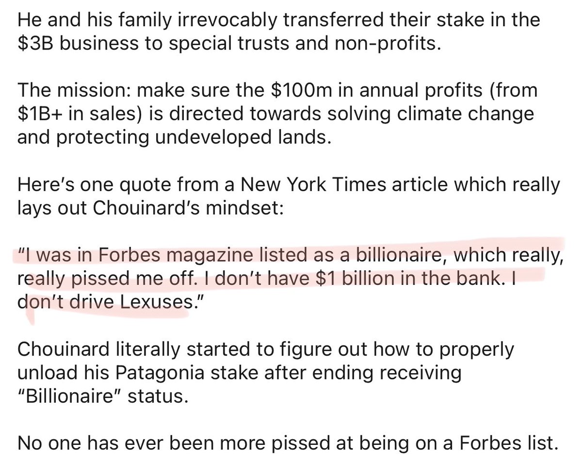 Patagonia founder Yves Chouinard gave away his $3B company in part because he ended up on a Forbes Billionaire list.