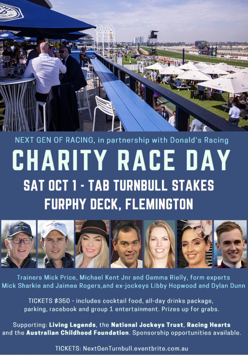 Ladies we would love your support at this function for @RacingNextGen. Contact me for a discount code if interested @FlemingtonVRC 🏇🏇🏇