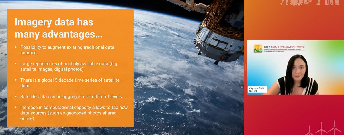 adbevaluation's tweet photo. It's important to ‘groundtruth’ #imagerydata to assess link between the imagery data proxy & the on-ground experience, and to deepen the understanding of that experience to enhance overall validity of the findings - Virginia Ziulu, @WorldBank_IEG at #AsianEvaluationWeek22 https://t.co/grw5AfCzDm