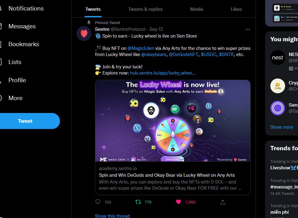 catnguyenvu's tweet photo. @SentreProtocol #Airdrop #Giveaway #SentreProtocol https://t.co/hGbij1a2k8