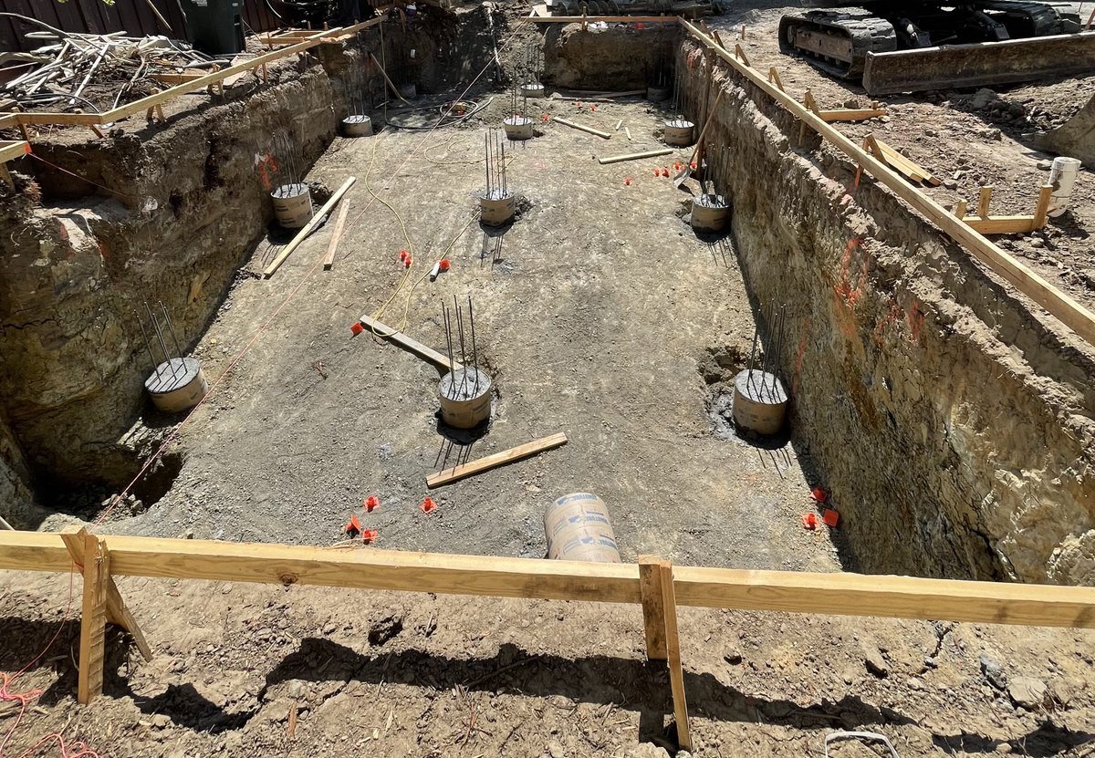 Piers going into a newly constructed swimming pool in Menlo Park (Piers also referenced as 'caissons or piles' #swimmingpool #menlopark #highqualityconstruction #pooldesign #healthandwellness #bella3.com