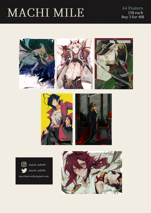 (2/2) Note: Charms will be limited in quantity per day. The table might not have enough space for me to show all prints so make sure to ask! 
