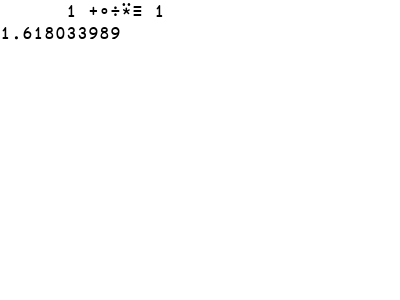 tryaplbot's tweet photo. @mathsppblog @somacdivad 1.618033989

Run it online: https://t.co/hO5fXIVvjO https://t.co/NU7ij81Mtm