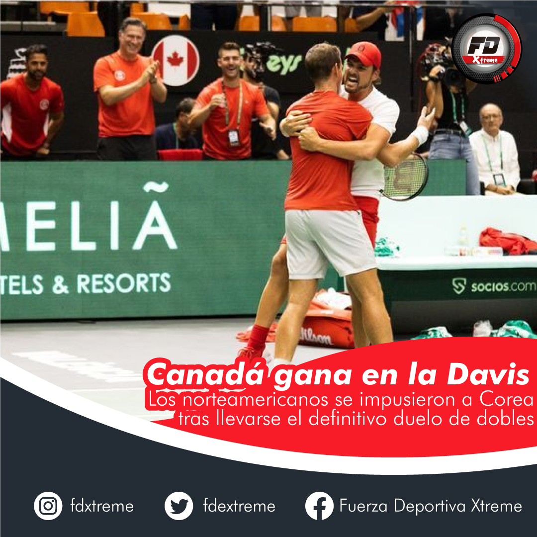 fdextreme's tweet photo. El dobles integrado por Vasek Pospisil y Félix Auger-Aliassime dio a Canadá el segundo y definitivo punto de la eliminatoria de la fase final de grupos de la Copa Davis, para doblegar a la pareja de Corea del Sur formada por Jisung Nam y Minkyu Song por 7-5, 5-7 y 6-3. https://t.co/iqOs2fBN8Y