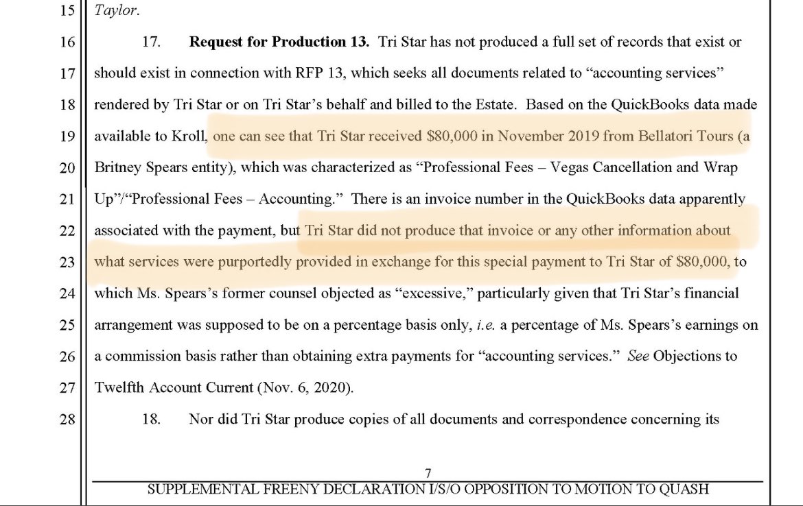shadysanctuary's tweet photo. Tri Star received an $80,000 “special payment” when Britney’s Vegas residency was cancelled. Tri Star still hasn’t provided Britney’s team with an invoice or any other record showing why they received this payment. 

#JusticeForBritney
#InvestigateTriStar 
#InvestigateLouTaylor https://t.co/SY96bGoTpV