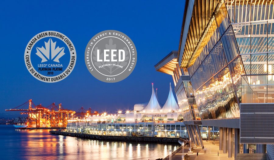 Still "LEEDing" the way in sustainability 🏆🍃

We're proud to announce our recent recertification of the <a href="/VanConventions/">Vancouver Convention Centre</a> West building as #LEED Platinum for Building Operations and Maintenance.

➡️ Learn more: bit.ly/3BffbNl