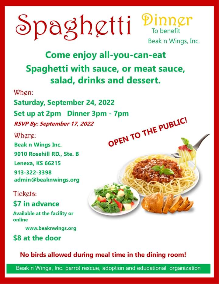 RSVP by this Saturday, Sept. 17. Hope to see you at our Spaghetti Dinner Benefit!