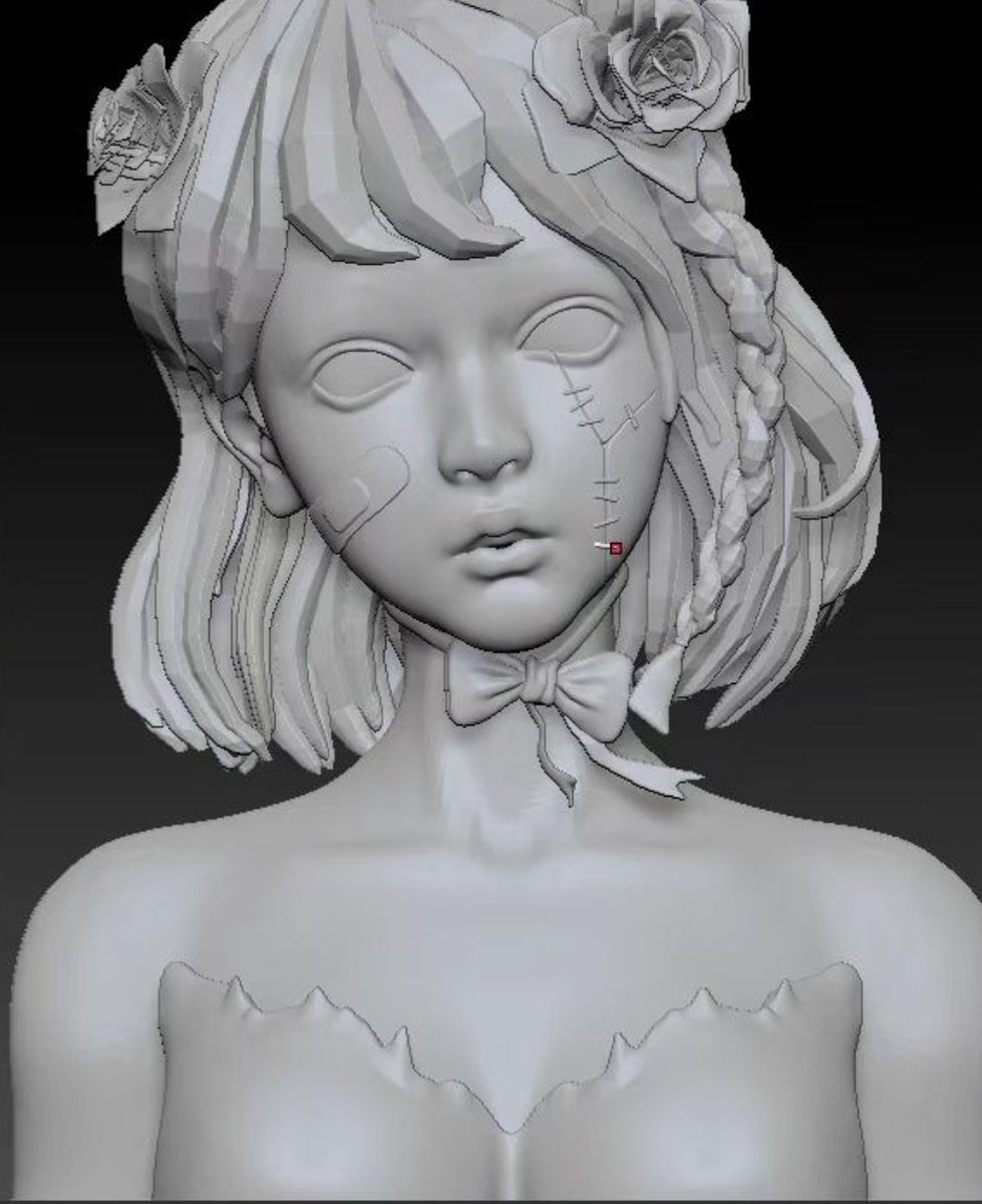 玫瑰雕塑进行中