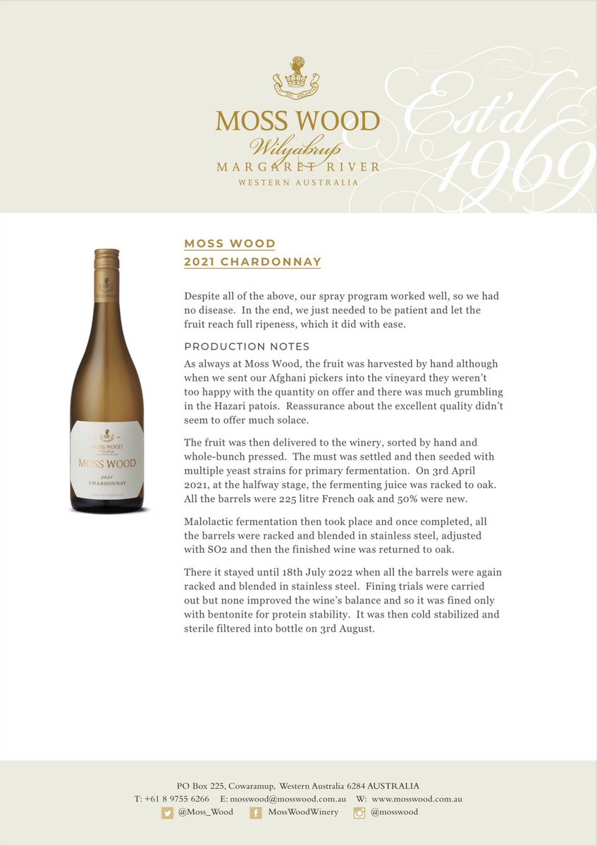 Demi Cassiani (@demicassiani) on Twitter photo A nice Chardonnay from Margaret River
.
<a href="/Moss_Wood/">Moss Wood</a> #wine #Australia <a href="/winewankers/">The Wine Wankers 🍾🤛🎉🥂</a> <a href="/damewine/">Cathrine Todd</a> <a href="/TheWiningHour/">Li Valentine</a> <a href="/_drazzari/">Dave Razzari</a> <a href="/nineov/">Katherine Rosewell</a> <a href="/talkavino/">Talk-a-Vino</a> <a href="/LisaRivera2207/">Lisa | Following the Rivera</a> <a href="/suziday123/">Suzi Day</a> <a href="/lacsd/">🌸 Sophie 🌼</a> <a href="/CaraMiaSG/">Cara Mia🍷💁🏻♀️</a> <a href="/FoodieWineLover/">Gina Martino Z. Food & Wine Blog | Cookbook Author</a> <a href="/TravelFood_Wine/">Travel Food & Wine</a> <a href="/LiveaMemory/">Live a Memory</a> <a href="/SteveKubota/">Steve Kubota 🇨🇦</a> <a href="/winegal57/">winegal🍷💃🏻</a> <a href="/RealWineGuru/">#Wine Guru🍷</a> <a href="/kiwiandkoala/">WineWalkabout</a> A nice Chardonnay from Margaret River
.
<a href="/Moss_Wood/">Moss Wood</a> #wine #Australia <a href="/winewankers/">The Wine Wankers 🍾🤛🎉🥂</a> <a href="/damewine/">Cathrine Todd</a> <a href="/TheWiningHour/">Li Valentine</a> <a href="/_drazzari/">Dave Razzari</a> <a href="/nineov/">Katherine Rosewell</a> <a href="/talkavino/">Talk-a-Vino</a> <a href="/LisaRivera2207/">Lisa | Following the Rivera</a> <a href="/suziday123/">Suzi Day</a> <a href="/lacsd/">🌸 Sophie 🌼</a> <a href="/CaraMiaSG/">Cara Mia🍷💁🏻♀️</a> <a href="/FoodieWineLover/">Gina Martino Z. Food & Wine Blog | Cookbook Author</a> <a href="/TravelFood_Wine/">Travel Food & Wine</a> <a href="/LiveaMemory/">Live a Memory</a> <a href="/SteveKubota/">Steve Kubota 🇨🇦</a> <a href="/winegal57/">winegal🍷💃🏻</a> <a href="/RealWineGuru/">#Wine Guru🍷</a> <a href="/kiwiandkoala/">WineWalkabout</a>