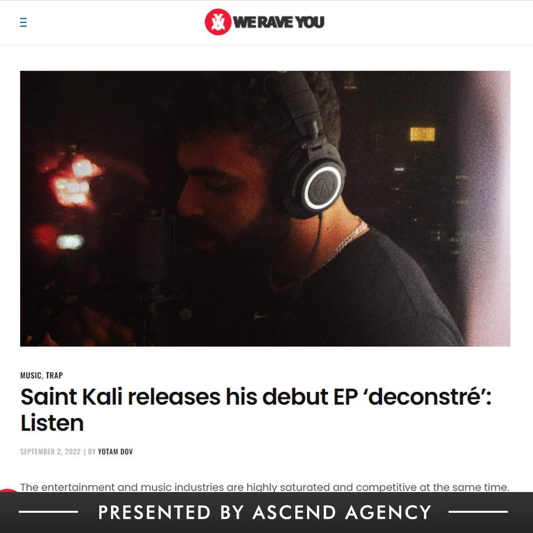 ⭐️Meet our client: Saint Kali⭐️
Saint Kali is an artist based in Dubai who is creating a whole new genre to revolutionize music from Dubai. Check out his latest EP, Deconstré, now streaming on Spotify and Apple Music.