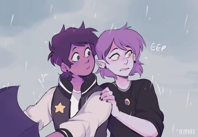 I wanted to draw them interacting with some human rain 8') 