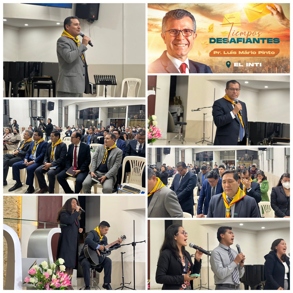 Líderes de diferentes iglesias y grupos  se reúnen en la iglesia El Inti para recibir la Palabra de Dios, por medio del Pr. <a href="/PrLMPinto/">Luis Mário</a> , Vicepresidente de la DSA 🇧🇷 desde la IASD El Inti. 

📖Tiempos desafiantes🙏🏻

🔴 EN VIVO por Facebook/YouTube: 
<a href="/AdventistasUPN/">Adventistas - Perú</a>