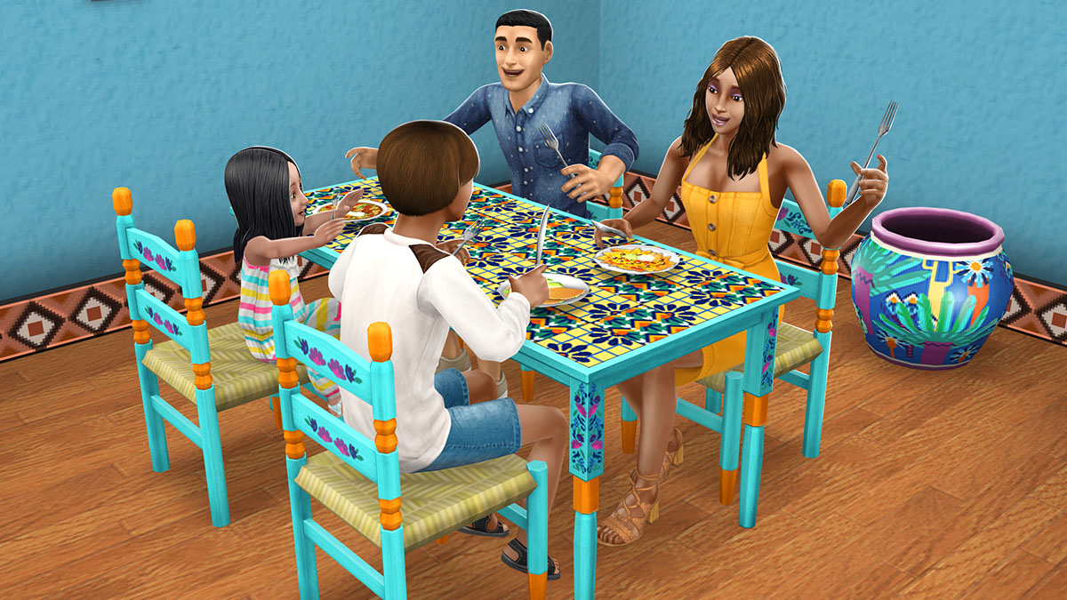 The Sims FreePlay on X: We're rerunning our free Hispanic Heritage Month  pack! The pack includes a vibrant painted dining set with colorful table &  chairs, plus decorative painted pottery vases from