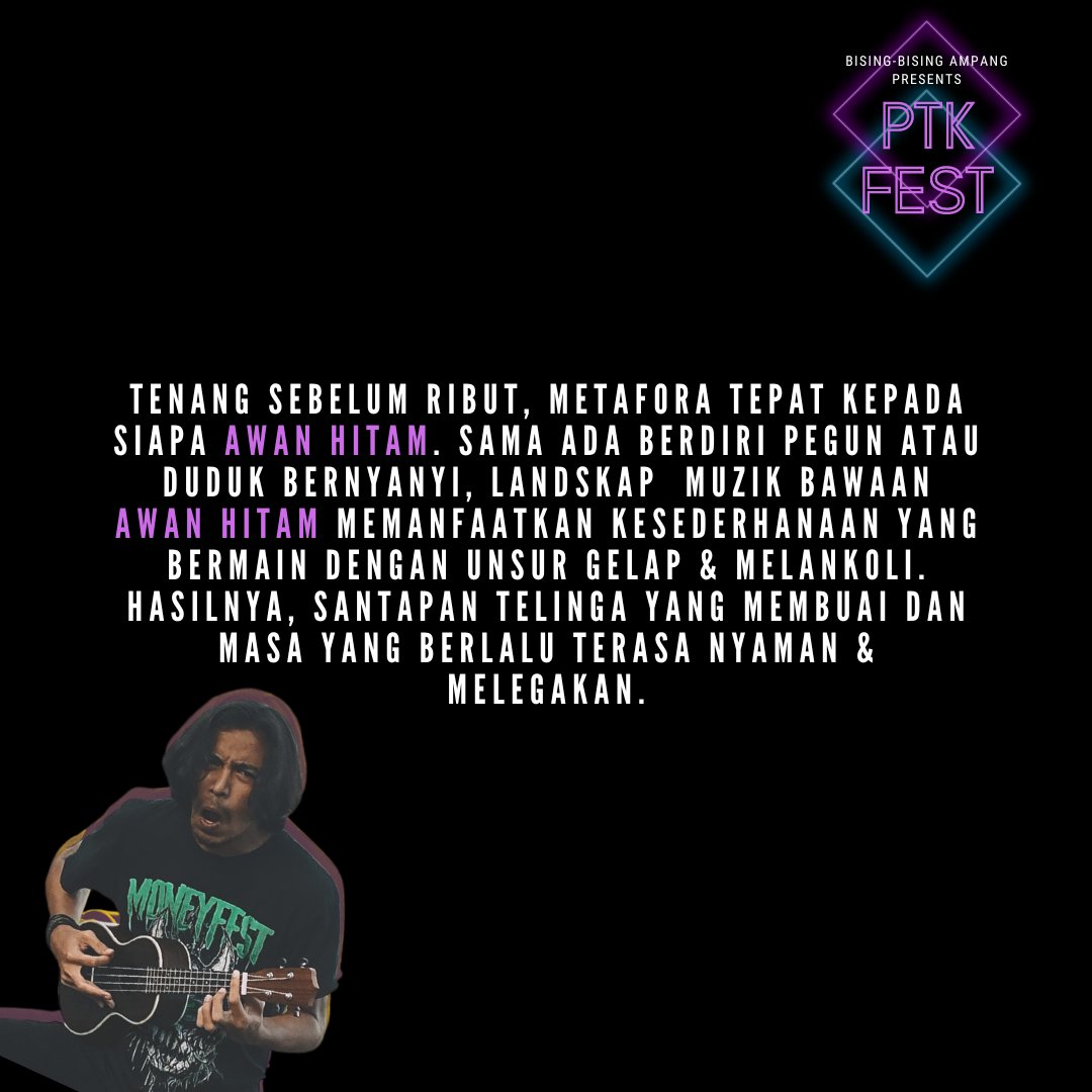 Selamat pagi dunia! Say hi to @cloudwitnessed  

Jangan pelik kalau korang tak pernah tahu siapa Awan Hitam ni sebab PTK Fest adalah pentas debut buat Awan Hitam &amp; we are stoked to see his performance.
