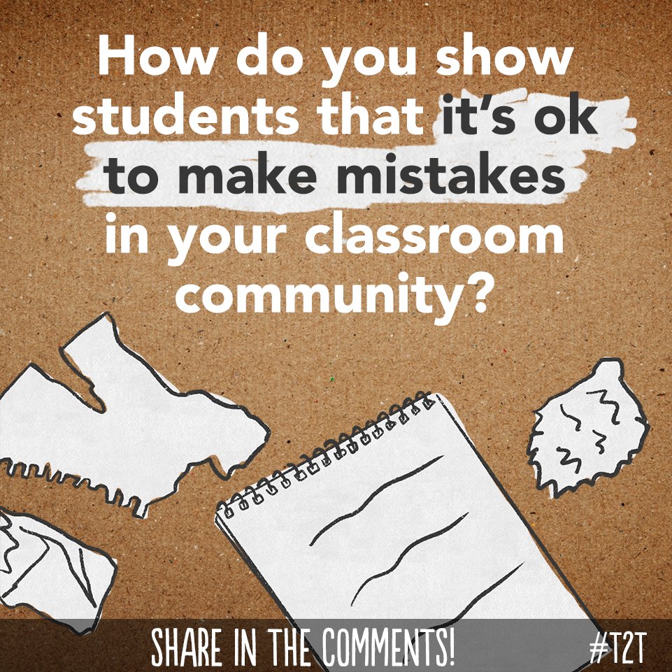 teacher2teacher's tweet photo. How do you make it OK to make mistakes in your class? 

#TeacherTwitter #edchat #EduTwitter https://t.co/RpWGw1R9RM