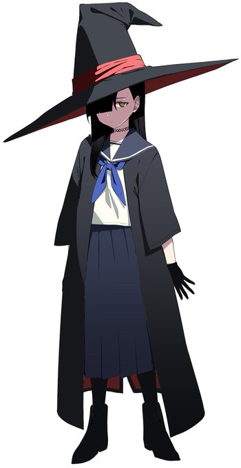 可愛く描けたので、この間行ってきたCOCシナリオ「bye-bye summer-days」の自キャラと自陣。下級生に「魔女先輩」呼びを強制するやべー女 