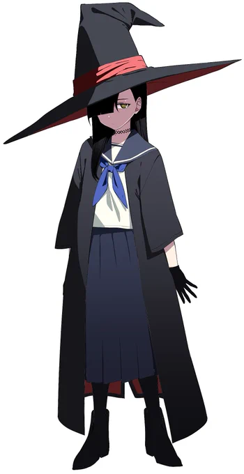 可愛く描けたので、この間行ってきたCOCシナリオ「bye-bye summer-days」の自キャラと自陣。下級生に「魔女先輩」呼びを強制するやべー女 