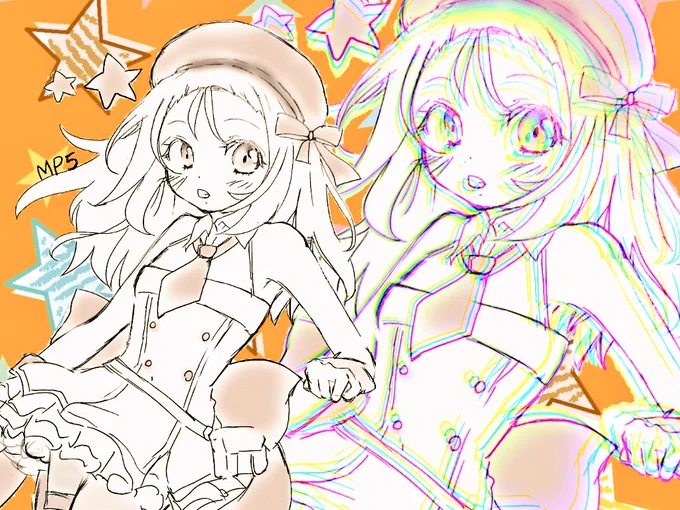 #最近フォローした方は知らない過去絵を晒す #ドルフロ 色塗りはド下手マン&基本同じアングルですが… 