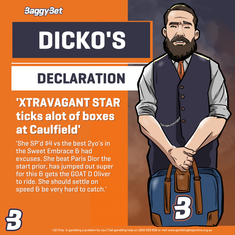 BaggyBetAU's tweet photo. #Xtravagant SP'd $4 vs the best 2yo's in the #SweetEmbrace &amp; had excuses.

Download the BaggyBet app now https://t.co/5cQc2JpvfR
+18 Only. Gamble Responsibly* https://t.co/3meAorpXNg