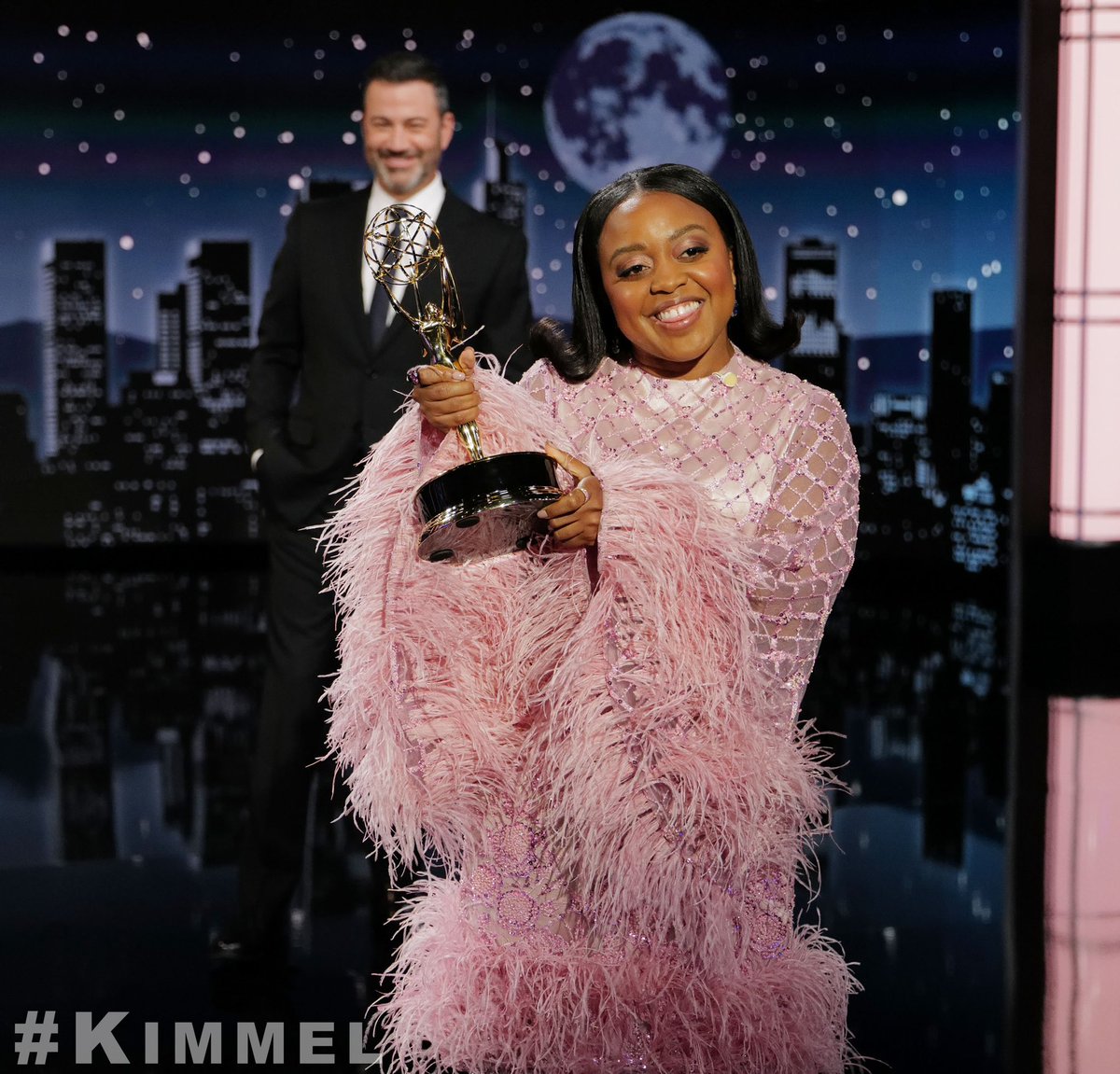 Look who interrupted Jimmy’s monologue tonight! 🙌💗🏆