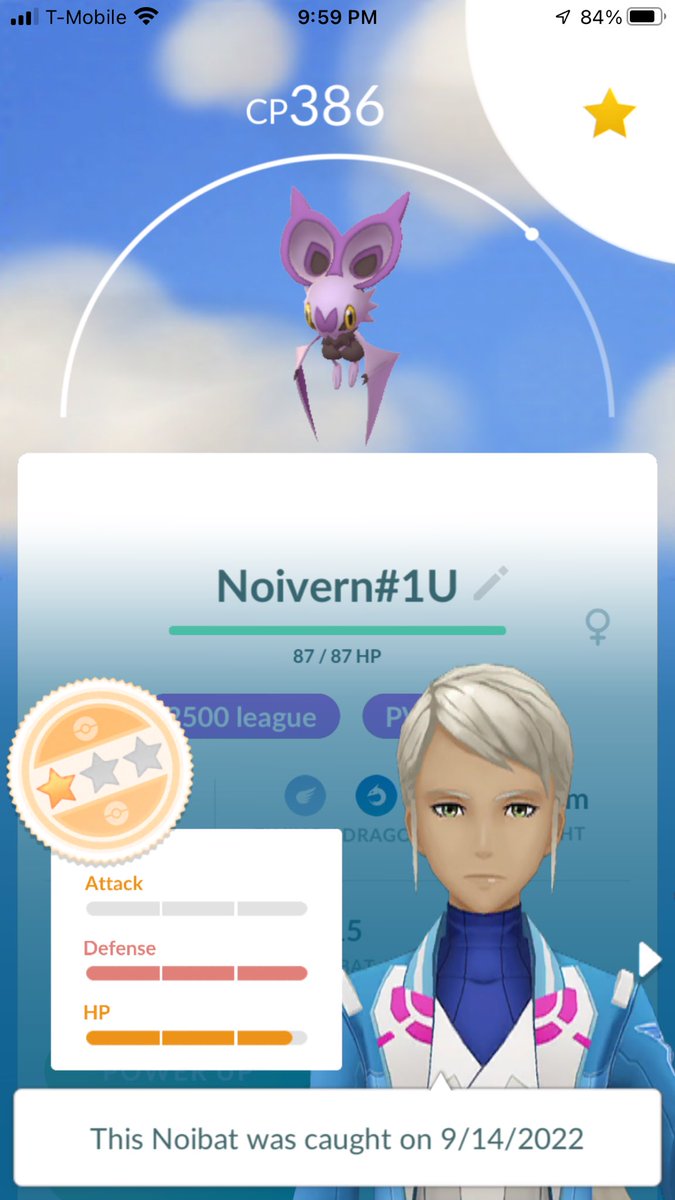 derosamiked's tweet photo. ITS A SUPER FREAKIN RARE PVP HUNDO 😍😍😍😍😍

Introducing the Noivern rank 1 for Ultra League.

It’s not practical but it’s oh so rare!!!
#PokemonGO #GBL #PVPIV #perfect https://t.co/3dkVRAoIum