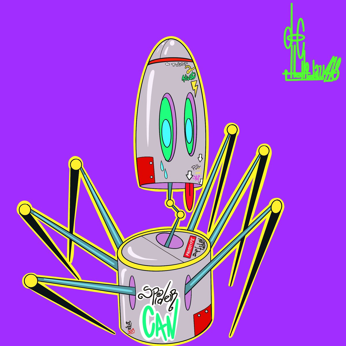 #NFT spider can…prototype out of the drip factory… twist to activate..pull 2 stop..best if used by 3019! Cheers!