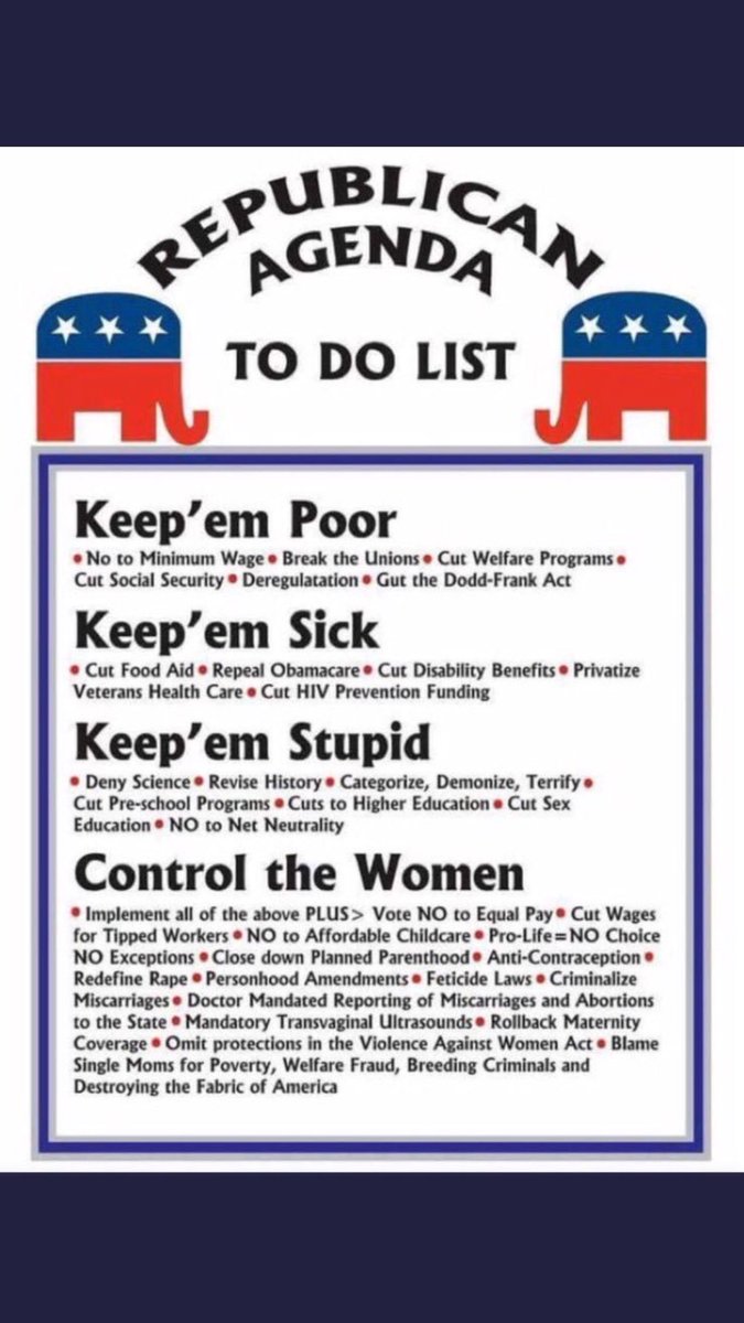 @LeaderMcConnell Here's some of the worst things a government can inflict upon its people. All things you Republicans promise to, and do deliver every time. You people actually have the balls to say it out loud nowadays.
