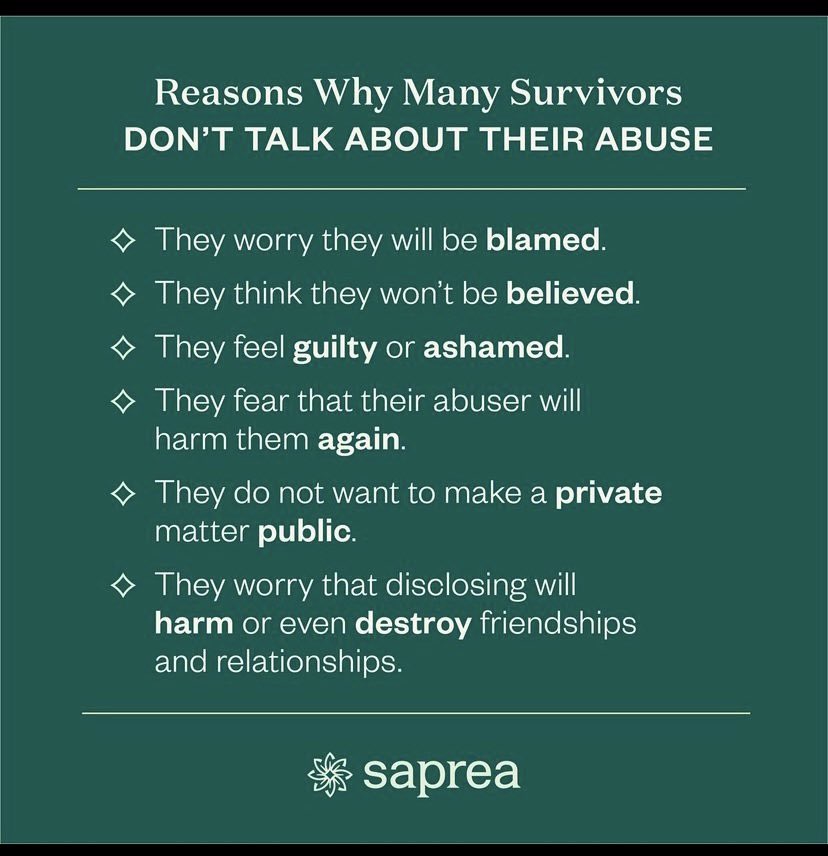 Many survivors don’t talk about their abuse til adulthood n are most likely in a state of detriment..here are some reasons why..healing is possible..#STOPCSA #ChildhoodSexualAbuse #Survivor2Thriver