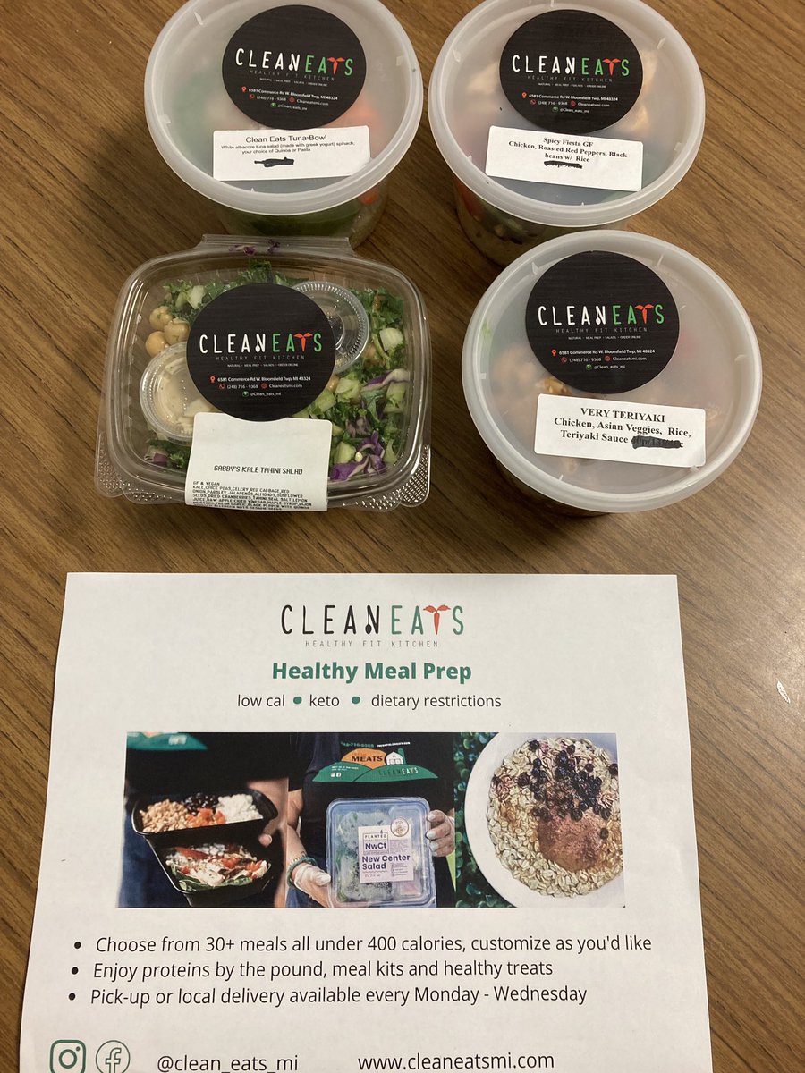 Many thanks to Lena from Clean Eats. Lena donated 30 delicious and fresh meals for our staff. Rave reviews from all! Cleaneatsmi.com