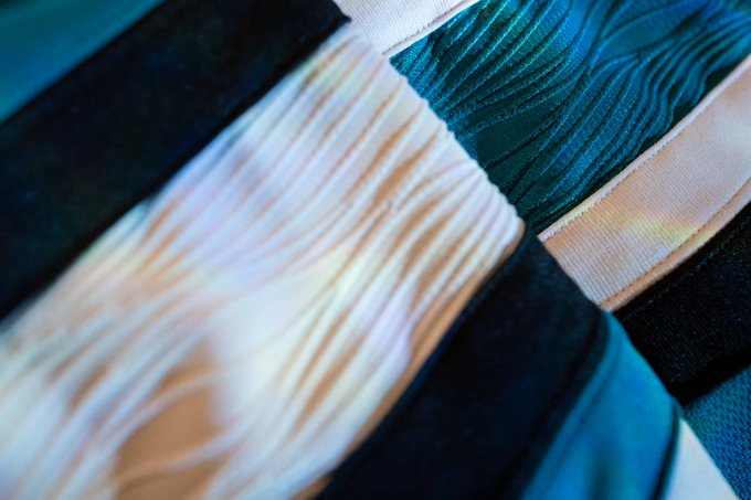 Up close of new wave texture on Evolve jerseys.