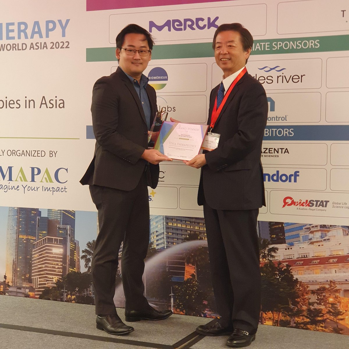 Thank you Asia-Pacific Cell &amp; Gene Therapy Excellence Awards 2022 #ACGTEA2022 for recognizing Tessa under the “Most Promising Off-the-Shelf Therapies” category. We had a great time at the ceremony!

#CARTtherapy #celltherapy #allogeneic #awardwinner #TessaCell