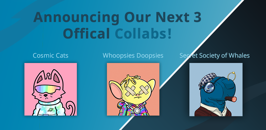 AthleteHeroNFT's tweet photo. 🚨⚡️ Official Collab Announcement ⚡️🚨

We're excited to announce of next 3 official collabs... 👀

1⃣ @CosmicCats_
2⃣ @WDoopsies
3⃣ @SSofWhales

Join tonight at 9pm EST to find out the special alpha on these collabs! https://t.co/jC6e6IvDN8