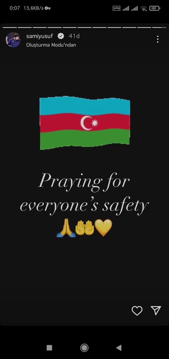We thank you Dear <a href="/SamiYusuf/">Sami Yusuf</a> 💙. Azerbaijan is proud of you❣️🇦🇿.
 Please everyone pray for Azerbaijan😔🙏🇦🇿🇦🇿🇦🇿🇦🇿
#PrayFORAzerbaijan #KarabakhİsAzerbaijan